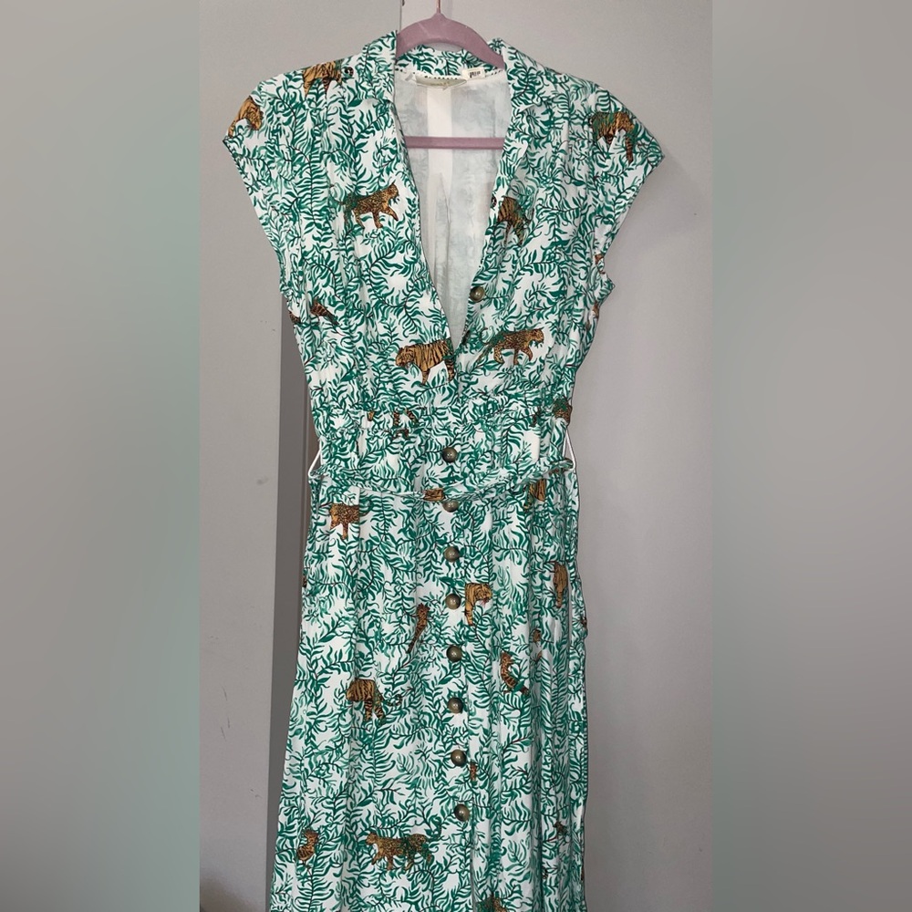 Maeve Anthropologie Tiger Print Jungle Dress